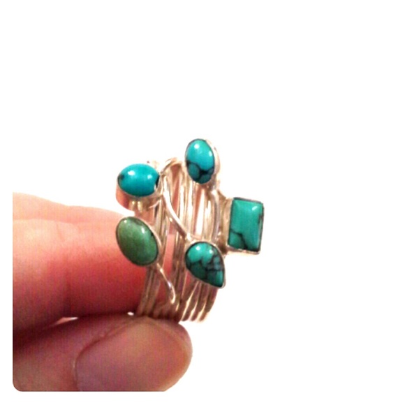 New sterling silver ring with turquoise st… - Picture 1 of 5